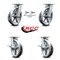 Service Caster 8 Inch Kingpinless V Groove Semi Steel Wheel Caster Swivel Locks 2 Brakes, 2PK SCC-KP30S820-VGR-BSL-2-SLB-2 - alternate 3